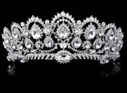 Lussuoso Sparkle Pageant Corone Strass Corone da sposa da sposa Gioielli da sposa Diademi Accessori per capelli diademi da sposa lucidi