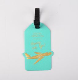 DHL 100pcs Travel Accessories Luggage Tags Airplane Printing Pu Suitcase ID Addres Holder Baggage Bag Part