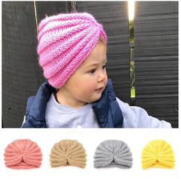 toddler infants india crochet hat kids winter warm beanie hats baby knitted headwrap hats caps turban caps for girls