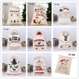 Newest 10 Styles Christmas Gift Bag Large Heavy High Quality Candy Drawstring Bags Stocking Decoration Santa Claus Sack 08