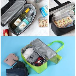 Multi-function lunch bag insulated reusable men's and women's sports picnic handbag double mesh storage bag T3I5687