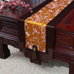 Luxury plum blossoms Damask Table Runner Latest Chinese Home Decor Tea Tablecloth Silk Brocade Rectangle Dining Table Mat 120x33cm 180x33cm