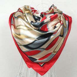 Red Silk Scarf 2015 Women Scarf,China Style Satin Big Square Scarf Printed,Ladies' Brand Rayon Silk Scarf,Fashion shawl 90*90cm T200609