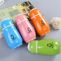 300ml Penguin Water Bottles Stainless Steel Double Layer Cute Portable Tumblers Vacuum Flask Thermos Cup CCA11924-b 30pcs