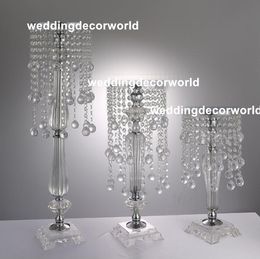 Lattest acrylic crystal Candle Holders Flower Vase Rack Candle Stick Wedding Table Centrepiece Event Road Lead Candle Stands decor00018