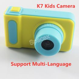 K7 Kids Camera Mini Digital Cam Cute Cartoon 1080P Toddler Toy Children Birthday Gift Support Multi-Language