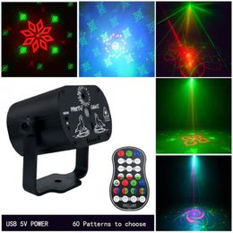 Mini Stage Light Disco Laser DJ Lights 60 Patterns Party Light For Birthday Wedding Party Bar KTV