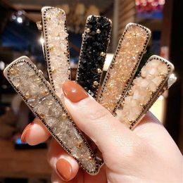 Baroque Luxury Designer Side Hairpins All Match Simple Crystal Hair Clips Make Up Duck Hair Clips for Girls