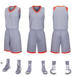 2019 New Blank Basketball jerseys printed logo Mens size S-XXL cheap price fast shipping good quality Grey G0012r