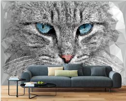 modern living room wallpapers Modern abstract solid geometric cat head living room wall