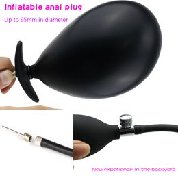 New Go Out Inflatable Silicon Huge Big Anal Plug Dildo Pump Anal Dilator Expandable Prostate Masturbator Ass Stimulator Sex Toys Y191216