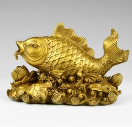 Lotus leaf fish, wealthy and wealthy house, more than home decoration every year, pure copper, fish, copper fish, copper