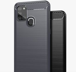 Carbon Fibre Texture Slim Armour Brushed TPU CASE COVER FOR Samsung Galaxy A01 A11 A21 A31 A41 A51 5G A71 5G A21S M21 M31 100PCS/LOT