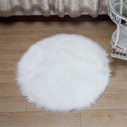 Imitation wool carpet round diameter 45cm plush yoga mat bedroom living room decoration modern minimalist lint free customizable color size