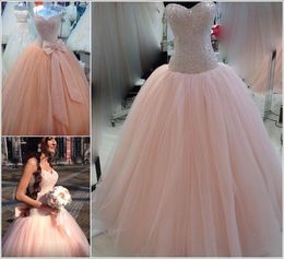 2019 Shining Sequins Quinceanera Dresses Ball Gown Tulle Beaded Sweet 16 Year Prom Party Gown Vestidos De 15 Anos QC1374