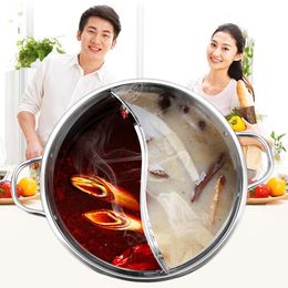 1pc Cooking Pot Stainless Steel Single-Layer Cooking Pots 30cm Double Ear Duck Mandarin Fondue Hot Pot Cooking Pot