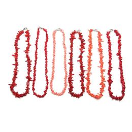 Coral Beads Necklace Irregular Shape Charms Jewelry Coral Beaded Necklace Girl Jewelry Gifts for Women 45cm
