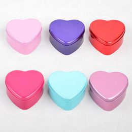 heart shaped candy tins UK - Metal Heart Shaped Candy Box for Gift Wedding Gift Box Wedding Decoration Supplies Candy Tin Packaging Bags Party Favors