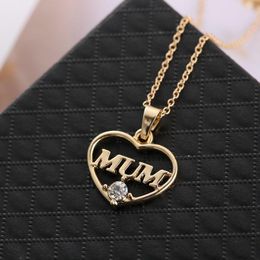 Mum Love Heart Necklace Loving Mother's Day Gift Mother Jewellery Between Mother and Daughter Beautifully Necklace Sweater Chain Necklaces