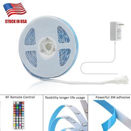 RGB Şerit LED Işık 5050 5M 10M IP20 LED Işık RGB LED Şerit Led Şerit Esnek RF Ücretsiz Kontrol DC12V Adaptör Seti