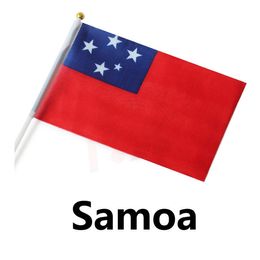 Samoa Hand Flag High Quality Custom National Hanging for Outdoor Indoor, Polyester Fabric, Make Your Own Flags