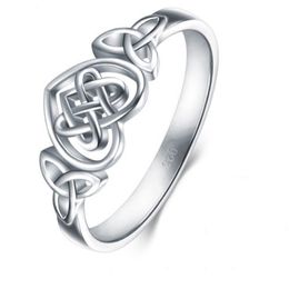 Romantic Wedding Ring For Women Authentic Silver-Color Braided heart Forever Love Finger Promise Ring Size 6-10 Fashion Jewelry