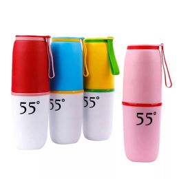 10oz Vacuum Insulated Water Bottle Creative 55 Degrees Bottle Water Outdoor Portable Sport Water Bottle Stainless Steel Kettle DBC VT0453