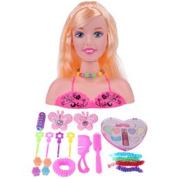 Poupée Demi Corps Maquillage Coiffure Coiffure Tête Mode Poupées Mannequin Head Filles Jeux De Rôles Jouets Cadeau