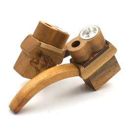 Wood Material Philtre Bend Handpipe Handmade Smoking Tube Portable Innovative Design Multiple Uses For Tobacco Cigarette Hot Cake DHL
