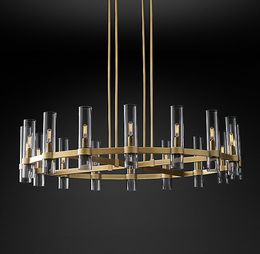 American Retro RH Loft Straight Led Chandelier GoldBlack Metal Glass Globes Shades Pendant Chandelier Lighting Fixtures Contemporary Pendant Lights American Retro RH Loft Straight Led Chandelier GoldBlack Metal Glass Globes Shades Pendant Chandelier Lighting Fixtures Contemporary Pendant Lights