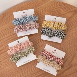 Fashion Fabric Rubber Hair Bands Wholesale Pony Tail Holder for Women Girls 2 pcs per Lot