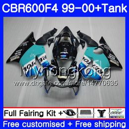 Bodys Repsol CYAN stock+Tank For HONDA CBR 600 F4 FS CBR 600F4 CBR600F4 99 00 287HM.47 CBR600FS CBR600 F 4 CBR600 F4 1999 2000 Fairing kit