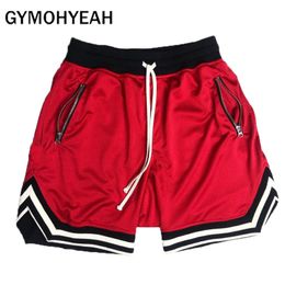 Shorts Mens Bodybuilding grid Breathable Fast Dry Boardshorts Joggers Knee Length Sweatpants Male Fitness Workout Beach Short