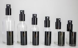 Wholesale Clear Refillable Glass Empty Spray Perfume Bottle 10ML 15ML 20ML 30ML 50ML 100ML With Black Sprayer Cap