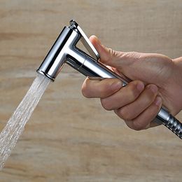 Brass Chrome Plated Bathroom Bidet Faucet Toilet Handheld Bidet Sprayer Kit Spray Shower Head & Hose & Holder