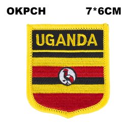 Uganda Flag Embroidery Iron on Patch Embroidery Patches Badges for Clothing PT0185-S