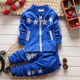 Spring autumn baby boy clothing sets star zip coat+sport pants clothes set kids boys sport suit for boys tracksuit set WY230