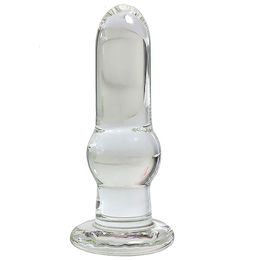 Transparent Glass Anal Plug 13*4cm Anal Dilator Dildo G Spot Stimulator Butt Plugs Glass Dildos For Women Buttplug Sex Toys Y191028
