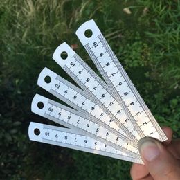 thickened steel 10 cm stainless plate ruler double sided ruler wholesale manufacturers. School Supplies