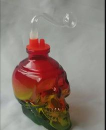 Gradient bones hookah glass bongs accessories   , Glass Smoking Pipes Colourful mini multi-colors Hand Pipes Best Spoon glas