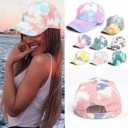 Gradient Baseball Cap Tie-dye Trucker Hat Spring Summer Designer Colourful Sun Hat Fashion Outdoor Sports Hip-hop Cap free shipping HHA1425