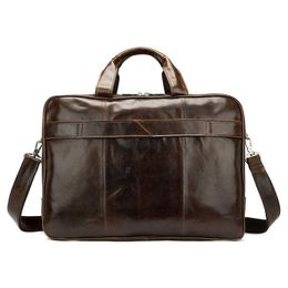 Designer-Retro Style Men Briefcase Genuine Leather Business Briefcase Laptop Tote Messenger Bag Men's Casual Travel Shoulder Bag Handba