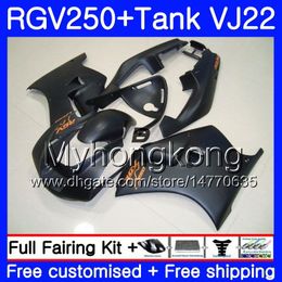 Body +Tank For SUZUKI VJ21 RGV250 88 89 90 91 92 93 307HM.18 RGV-250 VJ22 Matte black hot RGV 250 1988 1989 1990 1991 1992 1993 Fairing kit