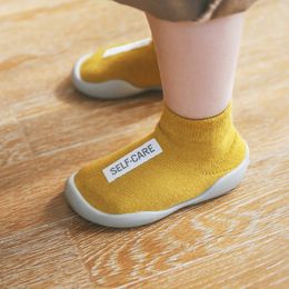 Unisex Baby Toddler First Walker Boy Girl Kids Soft Rubber Sole Knit Booties Anti-slip Shoes
