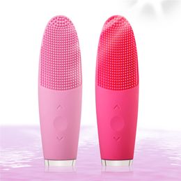 Best price Ultrasonic Face clean Brush Electric Waterproof Silicone Facial Cleansing Brush for blackhead removing face roller massager
