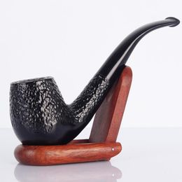 smoke machine Smoking Pipes Curved hammer vintage men's portable Philtre pipe ebony silk bucket Smoking Accessories J58