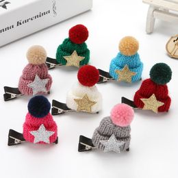 Cute Christmas Hat Hairpin Sweet Baby Girls Cartton Hair Clip Kids Christmas Headwear Accessories Baby Gifts