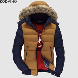 Men Parka Winter Wear Puffer Warm Jacket Mens Puffy Padded Coat Man Qulited Jackets Male Casual Fur Collar Hodded Overcoat 2019