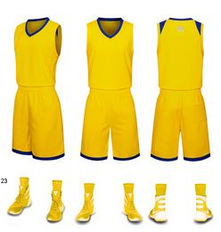 2019 New Blank Basketball jerseys printed logo Mens size S-XXL cheap price fast shipping good quality Yellow Y0012