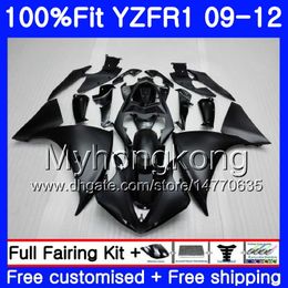 Injection For YAMAHA YZF 1000 R 1 YZF-1000 YZFR1 09 10 11 12 241HM.4 YZF R1 YZF1000 YZF-R1 2009 2010 2011 2012 Fairing ALL Matte black Kit